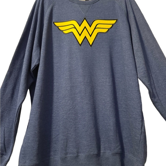 Sweaters - Wonder Woman Custom Denim French Terry Sweatshirt Size 2XL